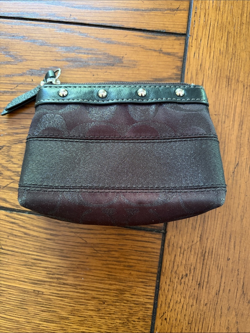 Coach Women's Small Stud-Trim Cosmetic Pouch - Black Monogram